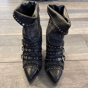 VINTAGE El Vaquero Western Studded Rhinestone Booties